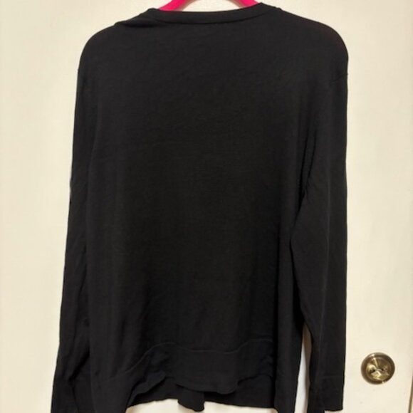 SILK COLDWATER CREEK BLACK BUTTON DOWN LONG SLEEVE 28"L CARDIGAN. SZ. 2X - Picture 2 of 2